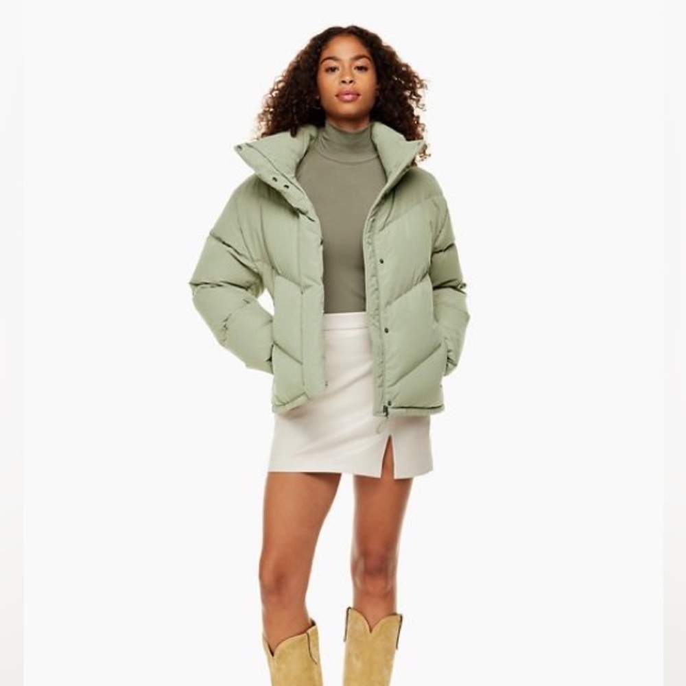 Aritzia The Wilfred Cloud Puff in Basil Green